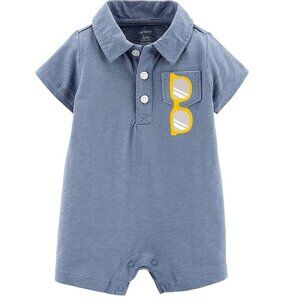 Carter's Baby Boys Sunglasses Chest Pocket Polo Romper Size 18 Months